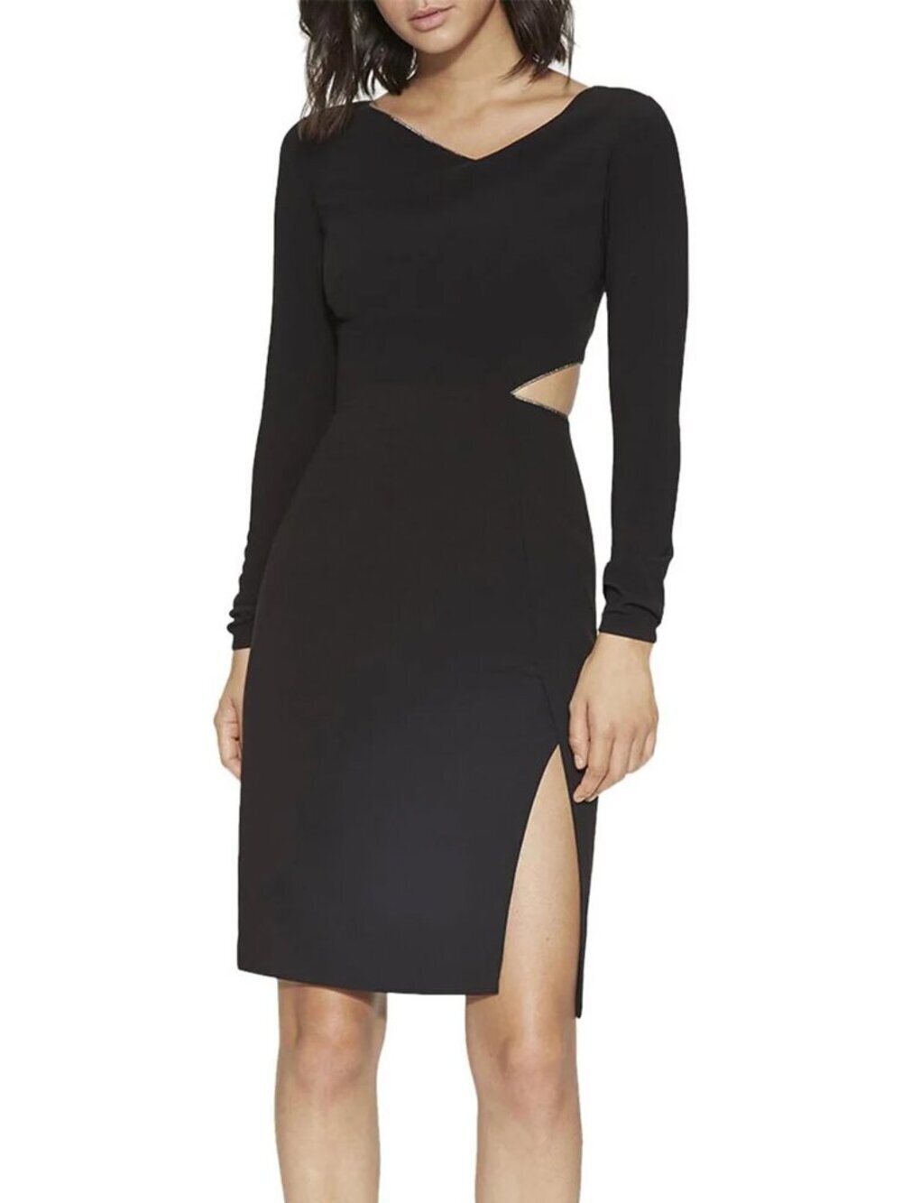 Halston Heritage Black Cut Out Sheath Dress Size 8
